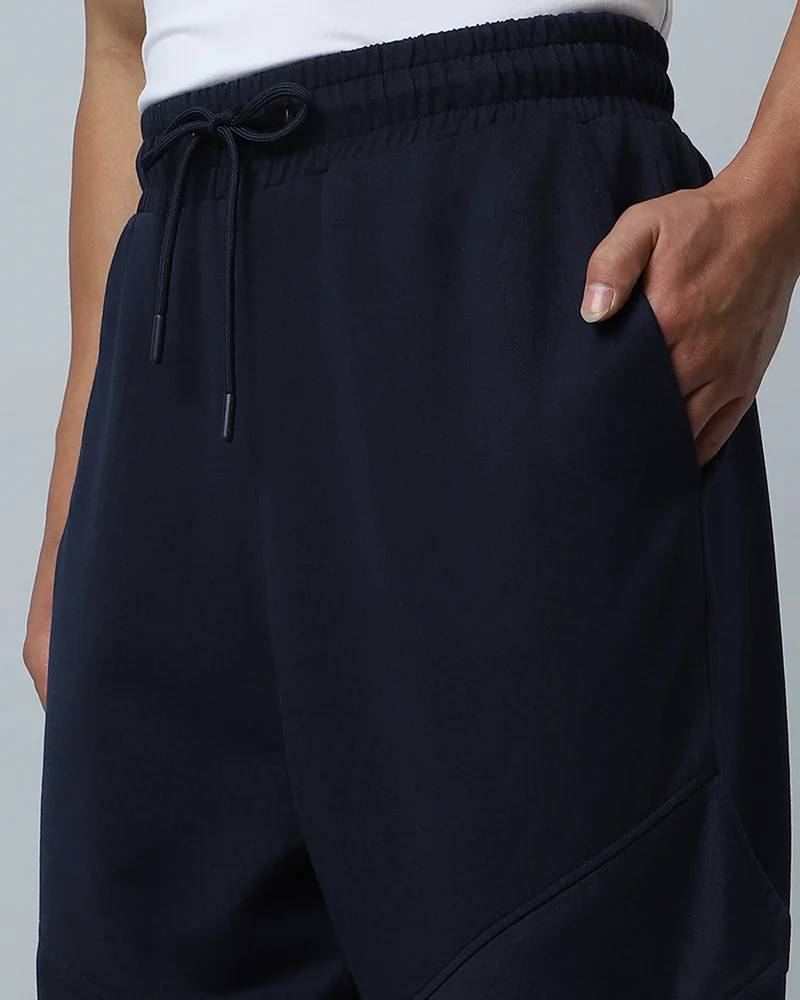 bewakoof  Men's Blue Oversized Cargo Warm Joggers for Men | Best Price UAE